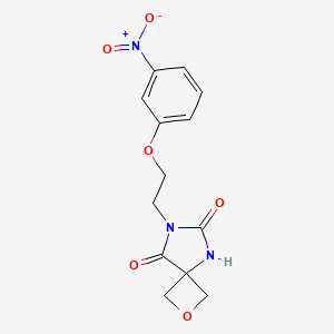 molecular formula C13H13N3O6 B7407344 7-[2-(3-Nitrophenoxy)ethyl]-2-oxa-5,7-diazaspiro[3.4]octane-6,8-dione 