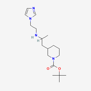 molecular formula C18H32N4O2 B7407357 Tert-butyl 3-[2-(2-imidazol-1-ylethylamino)propyl]piperidine-1-carboxylate 