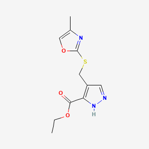 ethyl 4-[(4-methyl-1,3-oxazol-2-yl)sulfanylmethyl]-1H-pyrazole-5-carboxylate