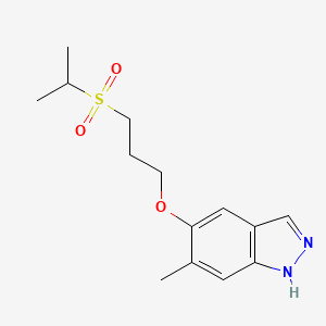 6-methyl-5-(3-propan-2-ylsulfonylpropoxy)-1H-indazole