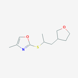 molecular formula C11H17NO2S B7407441 4-Methyl-2-[1-(oxolan-3-yl)propan-2-ylsulfanyl]-1,3-oxazole 