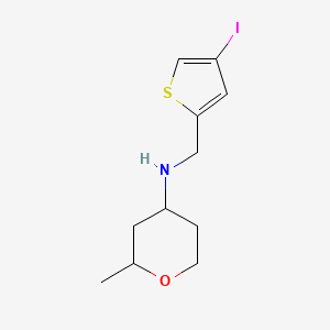 N-[(4-iodothiophen-2-yl)methyl]-2-methyloxan-4-amine