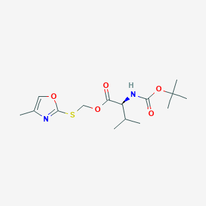 molecular formula C15H24N2O5S B7407446 (4-methyl-1,3-oxazol-2-yl)sulfanylmethyl (2S)-3-methyl-2-[(2-methylpropan-2-yl)oxycarbonylamino]butanoate 