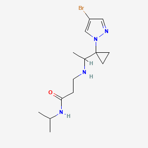 3-[1-[1-(4-bromopyrazol-1-yl)cyclopropyl]ethylamino]-N-propan-2-ylpropanamide