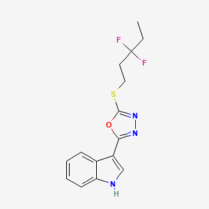 2-(3,3-difluoropentylsulfanyl)-5-(1H-indol-3-yl)-1,3,4-oxadiazole