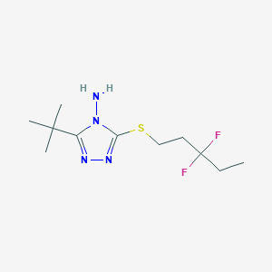 molecular formula C11H20F2N4S B7407505 3-Tert-butyl-5-(3,3-difluoropentylsulfanyl)-1,2,4-triazol-4-amine 