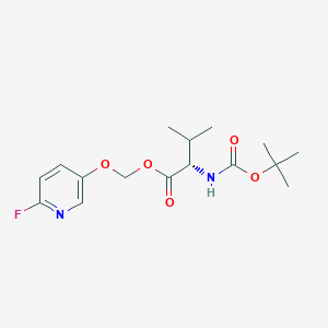 molecular formula C16H23FN2O5 B7407511 (6-fluoropyridin-3-yl)oxymethyl (2S)-3-methyl-2-[(2-methylpropan-2-yl)oxycarbonylamino]butanoate 