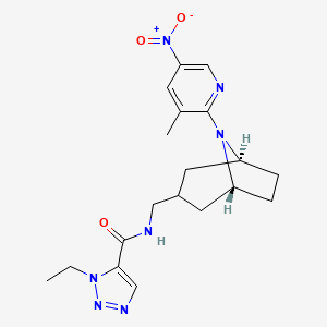 3-ethyl-N-[[(1R,5S)-8-(3-methyl-5-nitropyridin-2-yl)-8-azabicyclo[3.2.1]octan-3-yl]methyl]triazole-4-carboxamide