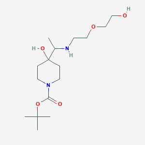 molecular formula C16H32N2O5 B7407532 Tert-butyl 4-hydroxy-4-[1-[2-(2-hydroxyethoxy)ethylamino]ethyl]piperidine-1-carboxylate 