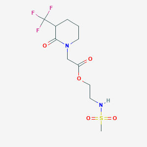 molecular formula C11H17F3N2O5S B7407565 2-(Methanesulfonamido)ethyl 2-[2-oxo-3-(trifluoromethyl)piperidin-1-yl]acetate 