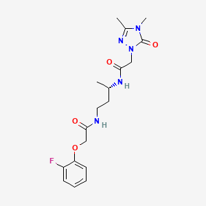 2-(3,4-dimethyl-5-oxo-1,2,4-triazol-1-yl)-N-[(2S)-4-[[2-(2-fluorophenoxy)acetyl]amino]butan-2-yl]acetamide