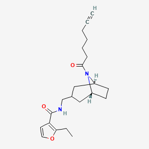 molecular formula C22H30N2O3 B7407603 2-ethyl-N-[[(1R,5S)-8-hept-6-ynoyl-8-azabicyclo[3.2.1]octan-3-yl]methyl]furan-3-carboxamide 