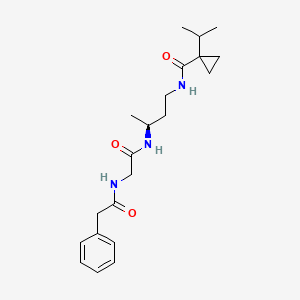 molecular formula C21H31N3O3 B7407616 N-[(3S)-3-[[2-[(2-phenylacetyl)amino]acetyl]amino]butyl]-1-propan-2-ylcyclopropane-1-carboxamide 