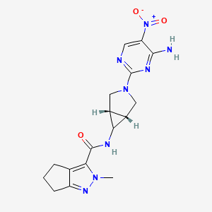 N-[(1S,5R)-3-(4-amino-5-nitropyrimidin-2-yl)-3-azabicyclo[3.1.0]hexan-6-yl]-2-methyl-5,6-dihydro-4H-cyclopenta[c]pyrazole-3-carboxamide