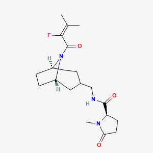 (2R)-N-[[(1S,5R)-8-(2-fluoro-3-methylbut-2-enoyl)-8-azabicyclo[3.2.1]octan-3-yl]methyl]-1-methyl-5-oxopyrrolidine-2-carboxamide