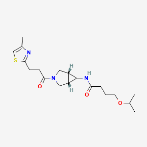 N-[(1R,5S)-3-[3-(4-methyl-1,3-thiazol-2-yl)propanoyl]-3-azabicyclo[3.1.0]hexan-6-yl]-4-propan-2-yloxybutanamide