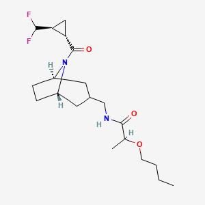 2-butoxy-N-[[(1S,5R)-8-[(1S,2S)-2-(difluoromethyl)cyclopropanecarbonyl]-8-azabicyclo[3.2.1]octan-3-yl]methyl]propanamide