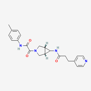 molecular formula C22H24N4O3 B7407649 N-[(1R,5S)-3-[2-(4-methylanilino)-2-oxoacetyl]-3-azabicyclo[3.1.0]hexan-6-yl]-3-pyridin-4-ylpropanamide 