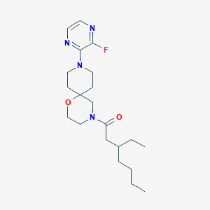 molecular formula C21H33FN4O2 B7407653 3-Ethyl-1-[9-(3-fluoropyrazin-2-yl)-1-oxa-4,9-diazaspiro[5.5]undecan-4-yl]heptan-1-one 