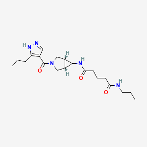 molecular formula C20H31N5O3 B7407654 N-propyl-N'-[(1R,5S)-3-(5-propyl-1H-pyrazole-4-carbonyl)-3-azabicyclo[3.1.0]hexan-6-yl]pentanediamide 