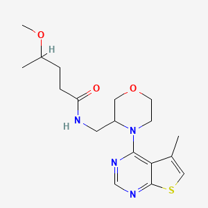 4-methoxy-N-[[4-(5-methylthieno[2,3-d]pyrimidin-4-yl)morpholin-3-yl]methyl]pentanamide