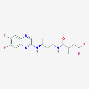 N-[(3S)-3-[(6,7-difluoroquinoxalin-2-yl)amino]butyl]-4,4-difluoro-2-methylbutanamide