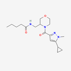 N-[[4-(5-cyclopropyl-1-methylpyrazole-3-carbonyl)morpholin-3-yl]methyl]pentanamide