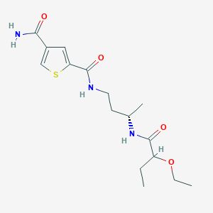 2-N-[(3S)-3-(2-ethoxybutanoylamino)butyl]thiophene-2,4-dicarboxamide