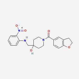 2,3-Dihydro-1-benzofuran-5-yl-[4-hydroxy-4-[(2-nitroanilino)methyl]piperidin-1-yl]methanone