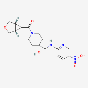 molecular formula C18H24N4O5 B7407783 [4-hydroxy-4-[[(4-methyl-5-nitropyridin-2-yl)amino]methyl]piperidin-1-yl]-[(1S,5R)-3-oxabicyclo[3.1.0]hexan-6-yl]methanone 