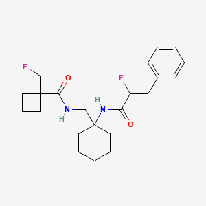 molecular formula C22H30F2N2O2 B7407787 1-(fluoromethyl)-N-[[1-[(2-fluoro-3-phenylpropanoyl)amino]cyclohexyl]methyl]cyclobutane-1-carboxamide 