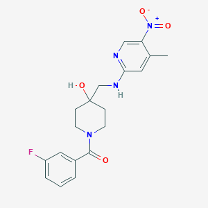 (3-Fluorophenyl)-[4-hydroxy-4-[[(4-methyl-5-nitropyridin-2-yl)amino]methyl]piperidin-1-yl]methanone