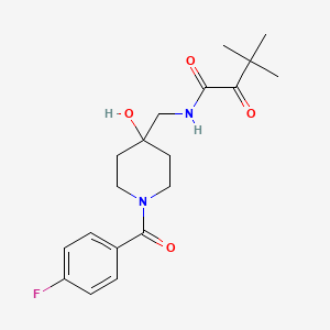 N-[[1-(4-fluorobenzoyl)-4-hydroxypiperidin-4-yl]methyl]-3,3-dimethyl-2-oxobutanamide