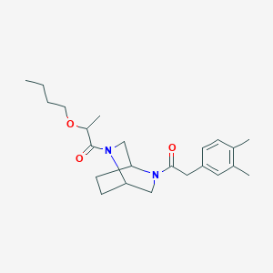 2-Butoxy-1-[5-[2-(3,4-dimethylphenyl)acetyl]-2,5-diazabicyclo[2.2.2]octan-2-yl]propan-1-one