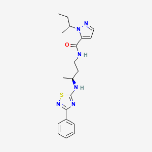 molecular formula C20H26N6OS B7407898 2-butan-2-yl-N-[(3S)-3-[(3-phenyl-1,2,4-thiadiazol-5-yl)amino]butyl]pyrazole-3-carboxamide 