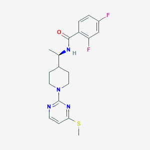 molecular formula C19H22F2N4OS B7407907 2,4-difluoro-N-[(1R)-1-[1-(4-methylsulfanylpyrimidin-2-yl)piperidin-4-yl]ethyl]benzamide 