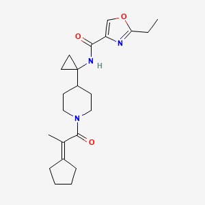 N-[1-[1-(2-cyclopentylidenepropanoyl)piperidin-4-yl]cyclopropyl]-2-ethyl-1,3-oxazole-4-carboxamide