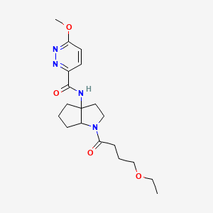 N-[1-(4-ethoxybutanoyl)-2,3,4,5,6,6a-hexahydrocyclopenta[b]pyrrol-3a-yl]-6-methoxypyridazine-3-carboxamide