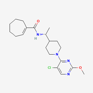 N-[(1R)-1-[1-(5-chloro-2-methoxypyrimidin-4-yl)piperidin-4-yl]ethyl]cycloheptene-1-carboxamide