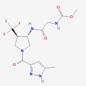 methyl N-[2-[[(3S,4R)-1-(5-methyl-1H-pyrazole-3-carbonyl)-4-(trifluoromethyl)pyrrolidin-3-yl]amino]-2-oxoethyl]carbamate