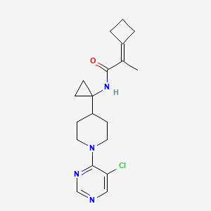 molecular formula C19H25ClN4O B7407961 N-[1-[1-(5-chloropyrimidin-4-yl)piperidin-4-yl]cyclopropyl]-2-cyclobutylidenepropanamide 