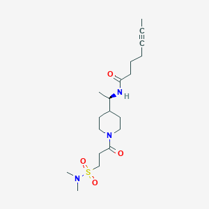 N-[(1R)-1-[1-[3-(dimethylsulfamoyl)propanoyl]piperidin-4-yl]ethyl]hept-5-ynamide