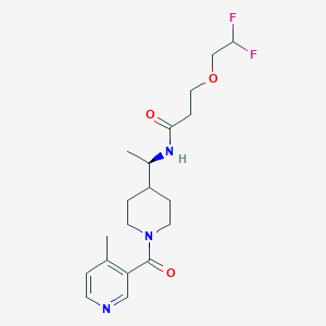 molecular formula C19H27F2N3O3 B7407990 3-(2,2-difluoroethoxy)-N-[(1R)-1-[1-(4-methylpyridine-3-carbonyl)piperidin-4-yl]ethyl]propanamide 