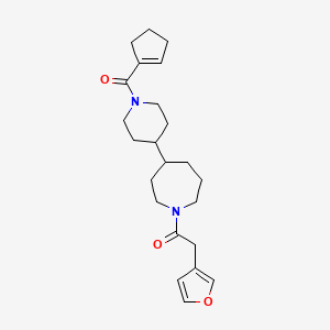 1-[4-[1-(Cyclopentene-1-carbonyl)piperidin-4-yl]azepan-1-yl]-2-(furan-3-yl)ethanone