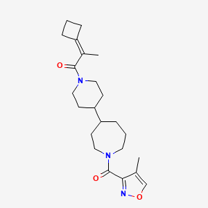 molecular formula C23H33N3O3 B7408050 2-Cyclobutylidene-1-[4-[1-(4-methyl-1,2-oxazole-3-carbonyl)azepan-4-yl]piperidin-1-yl]propan-1-one 