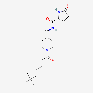 (2R)-N-[(1R)-1-[1-(6,6-dimethylheptanoyl)piperidin-4-yl]ethyl]-5-oxopyrrolidine-2-carboxamide