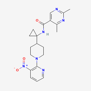 2,4-dimethyl-N-[1-[1-(3-nitropyridin-2-yl)piperidin-4-yl]cyclopropyl]pyrimidine-5-carboxamide