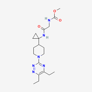 molecular formula C19H30N6O3 B7408068 methyl N-[2-[[1-[1-(5,6-diethyl-1,2,4-triazin-3-yl)piperidin-4-yl]cyclopropyl]amino]-2-oxoethyl]carbamate 