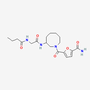 molecular formula C19H28N4O5 B7408076 5-[3-[[2-(Butanoylamino)acetyl]amino]azocane-1-carbonyl]furan-2-carboxamide 