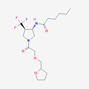 N-[(3S,4R)-1-[2-(oxolan-2-ylmethoxy)acetyl]-4-(trifluoromethyl)pyrrolidin-3-yl]hexanamide